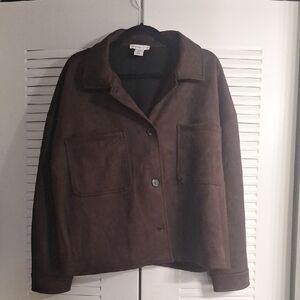 Sincerely Jules Dark Brown Oversized Faux Suede Western Coat Size Xxl